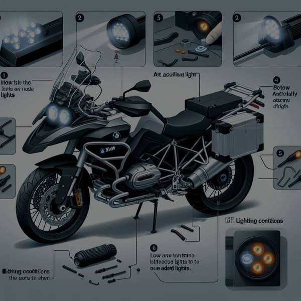 Quelle est la meilleure façon d'installer des feux additionnels sur une BMW R1250GS pour la conduite nocturne ?